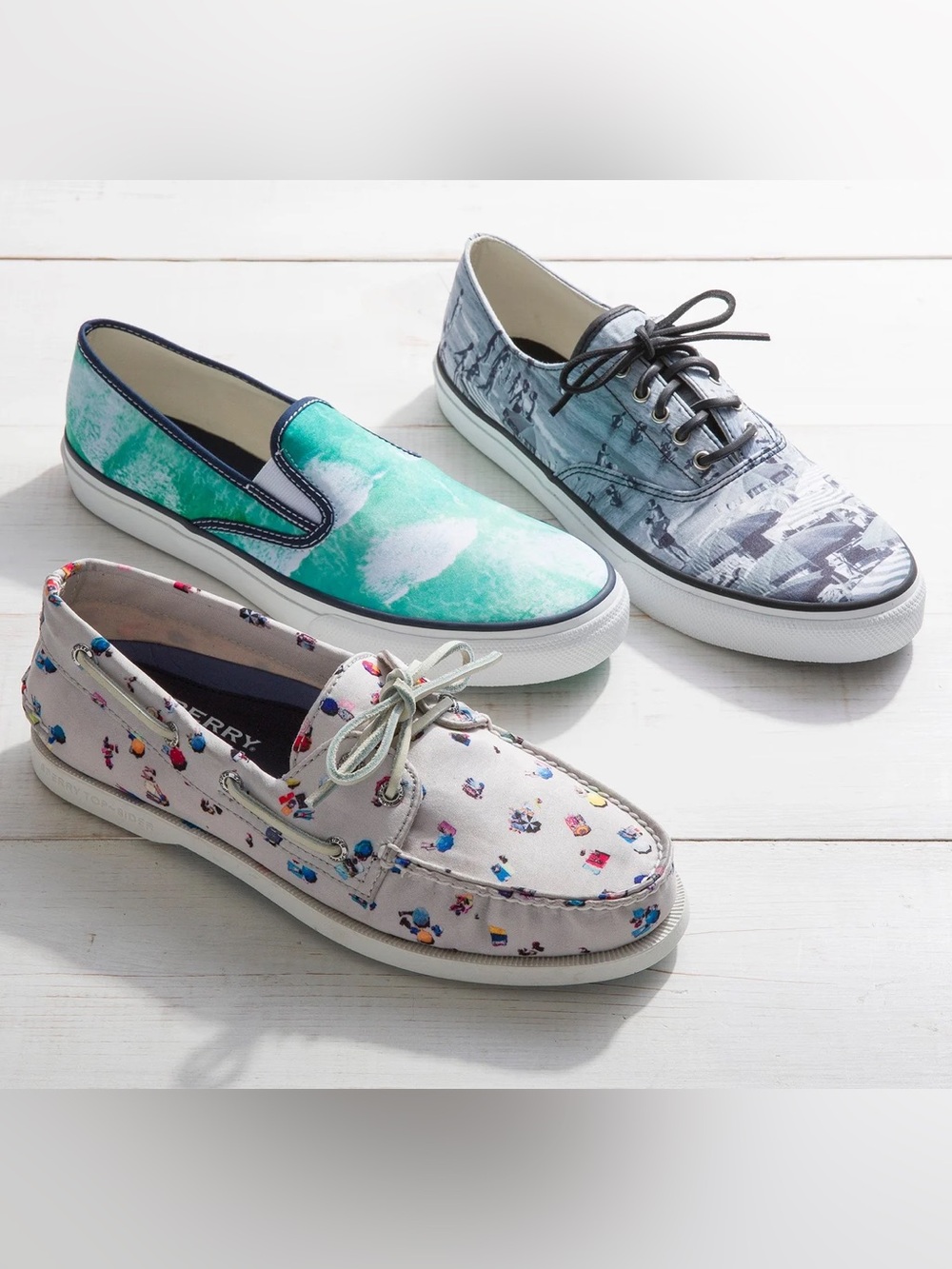 Gray Malin x Sperry Top Sider Beach Print Lace Up Sneaker